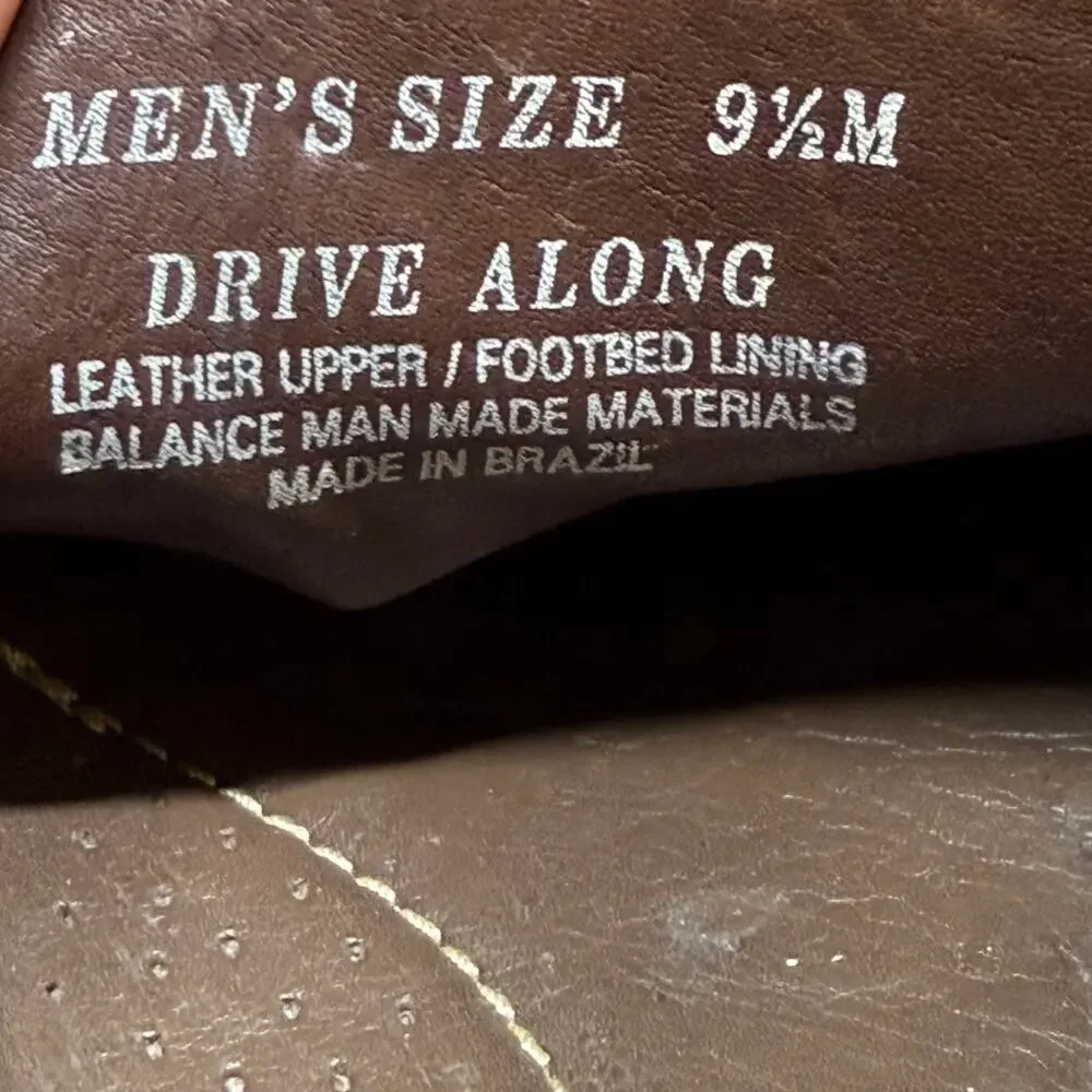VIA SPIGA Drive Along Men's 9.5 Brown Genuine Leather Driving Casual Shoes